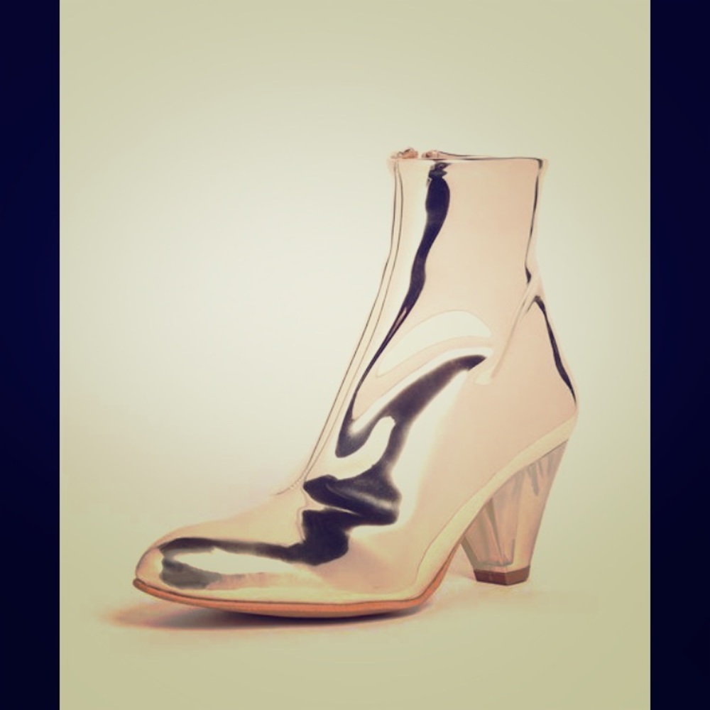 Free People Gold Aspect Heel Boot